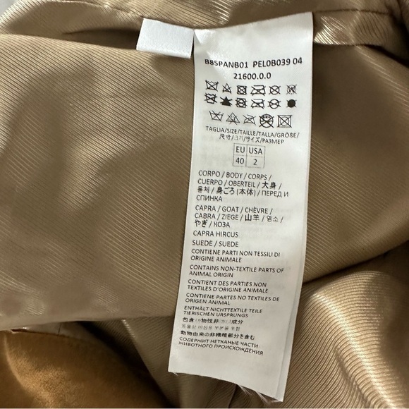 Eleventy Platinum Leather Suede Straight Leg Pants Size US 2 EU 40 Camel Brown - Picture 5 of 12